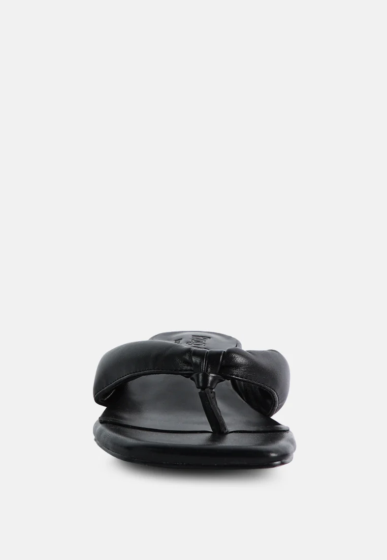 MEMESTAR  Black Low Heel Thong Sandals - Image 4
