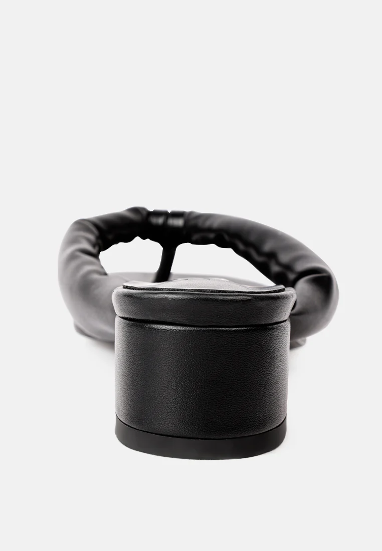 MEMESTAR  Black Low Heel Thong Sandals - Image 5