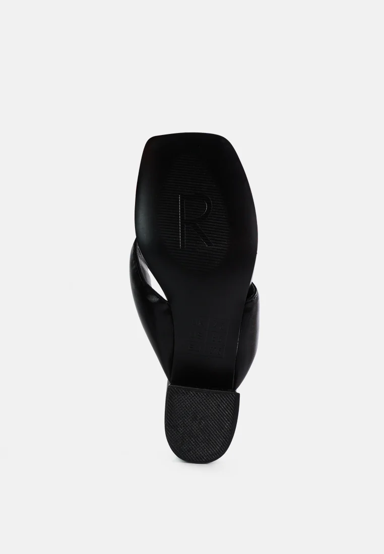 MEMESTAR  Black Low Heel Thong Sandals - Image 7