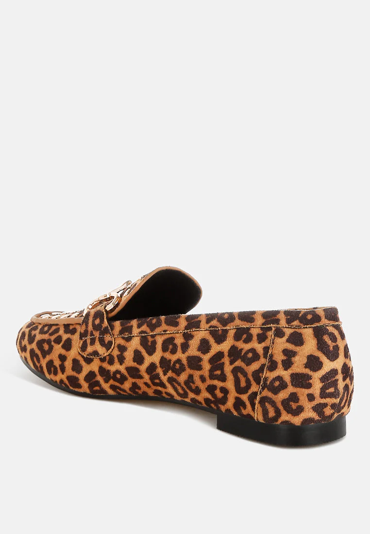Meopa Horsebit & Studs Metallic Leopard Print Loafers - Image 4