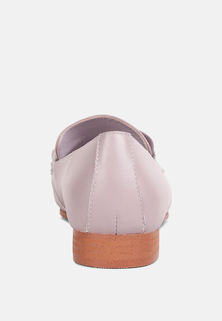 MERVA Chunky Chain Leather Loafers in lilac - Image 5