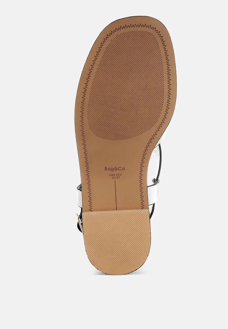 Doata Metallic Genuine Leather Buckled Flats - Image 5