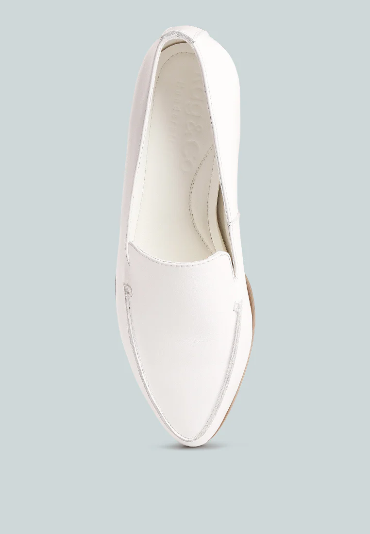 RICHELLI metallic sling detail loafers in White - Image 6