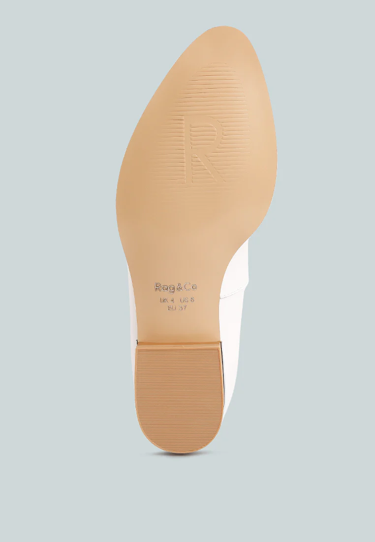 RICHELLI metallic sling detail loafers in White - Image 7