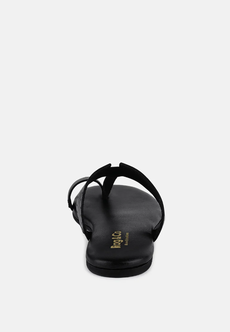 MILA Black Toe Ring Thong Slip Ons - Image 5