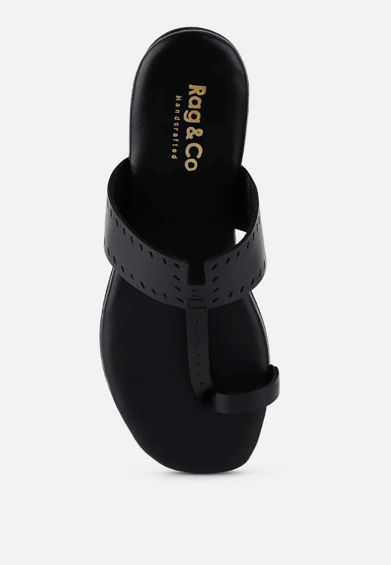 MILA Black Toe Ring Thong Slip Ons - Image 6