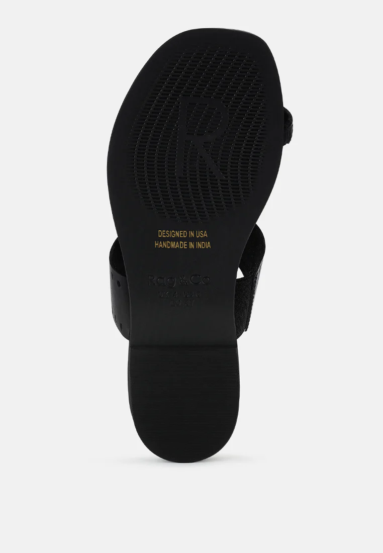 MILA Black Toe Ring Thong Slip Ons - Image 7