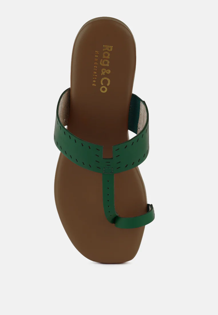 MILA Green Toe Ring Thong Slip Ons - Image 6