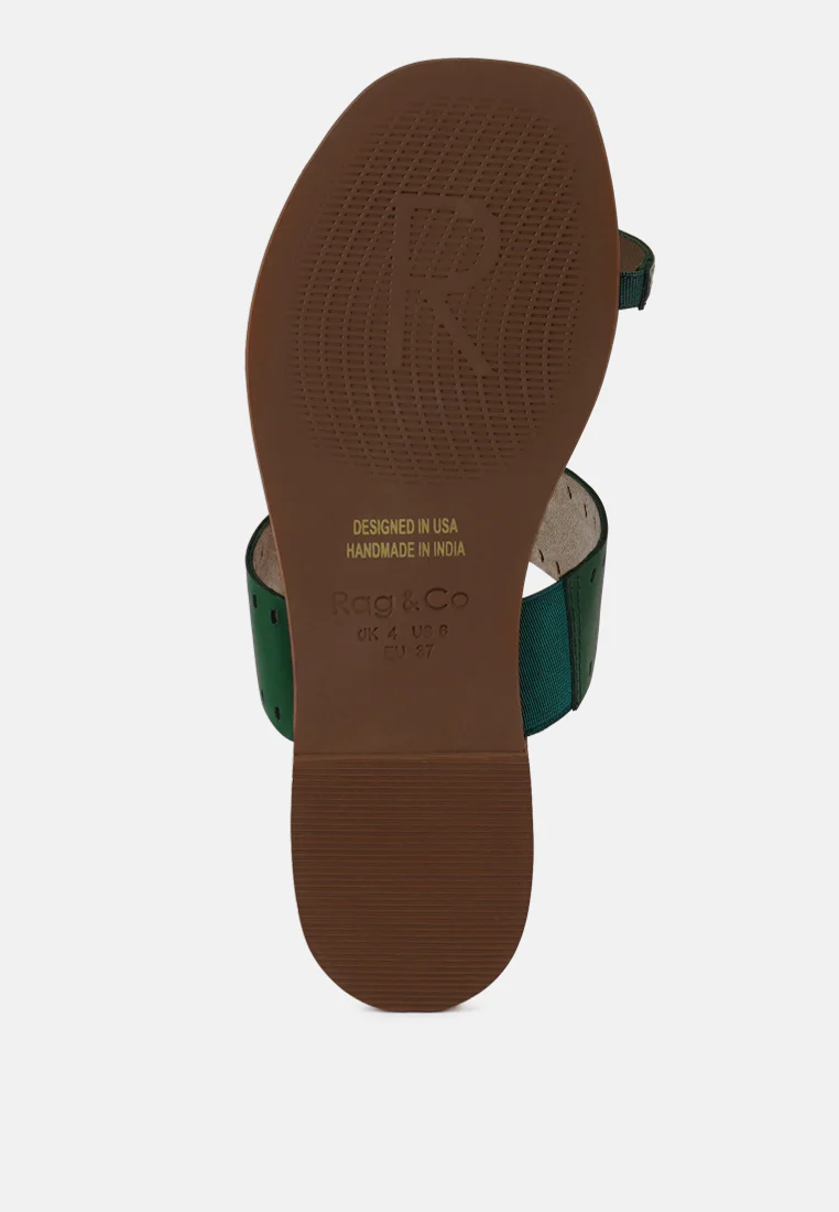 MILA Green Toe Ring Thong Slip Ons - Image 7