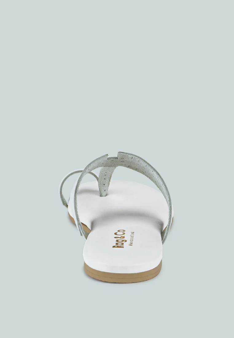 MILA White Toe Ring Thong Slip Ons - Image 5