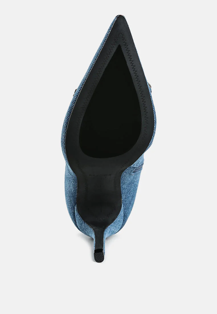 Milda Denim Stiletto Boots - Image 5