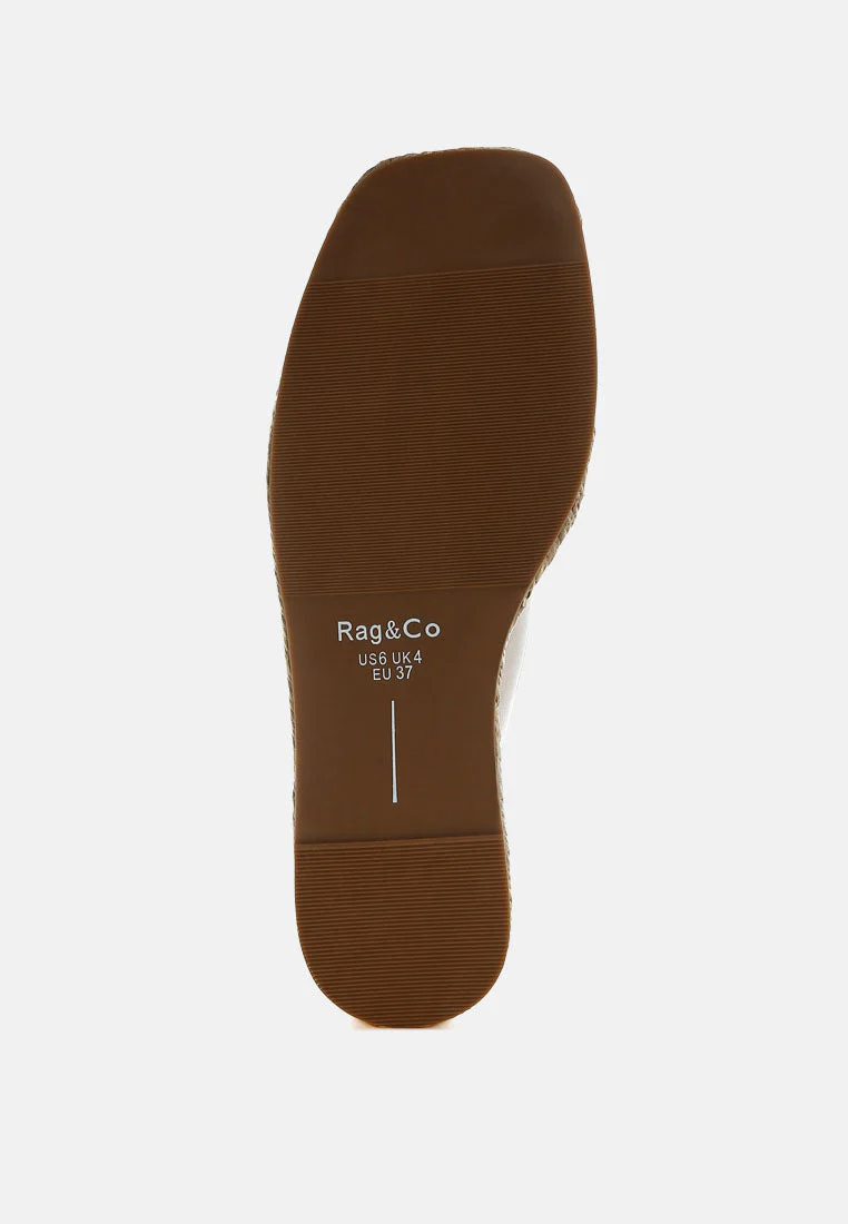 Miova Metallic Buckle Detail Espadrille Flatforms - Image 5