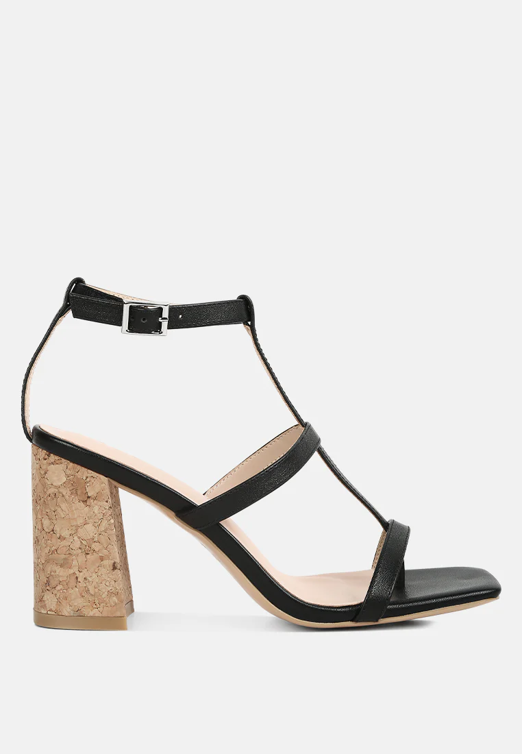 MIRABELLA Open Square Toe Block Heel Sandals in Black - Image 2