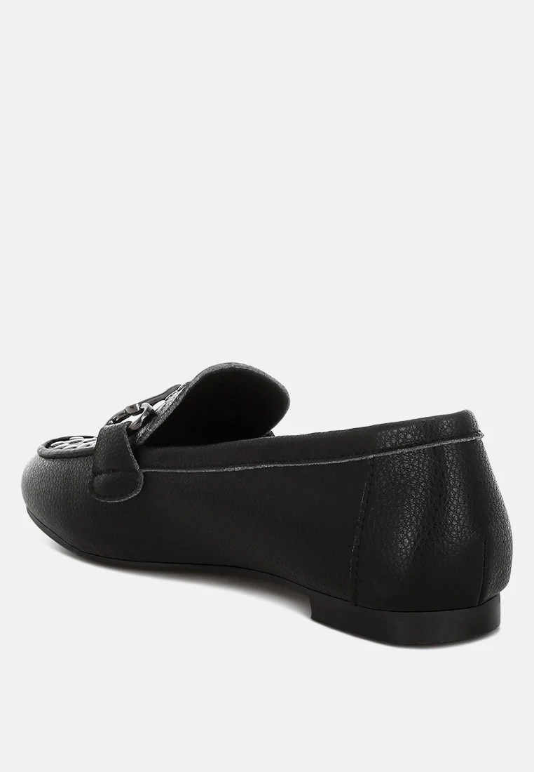 Modaha Horsebit & Studs Embellished Real Leather Loafers - Image 3