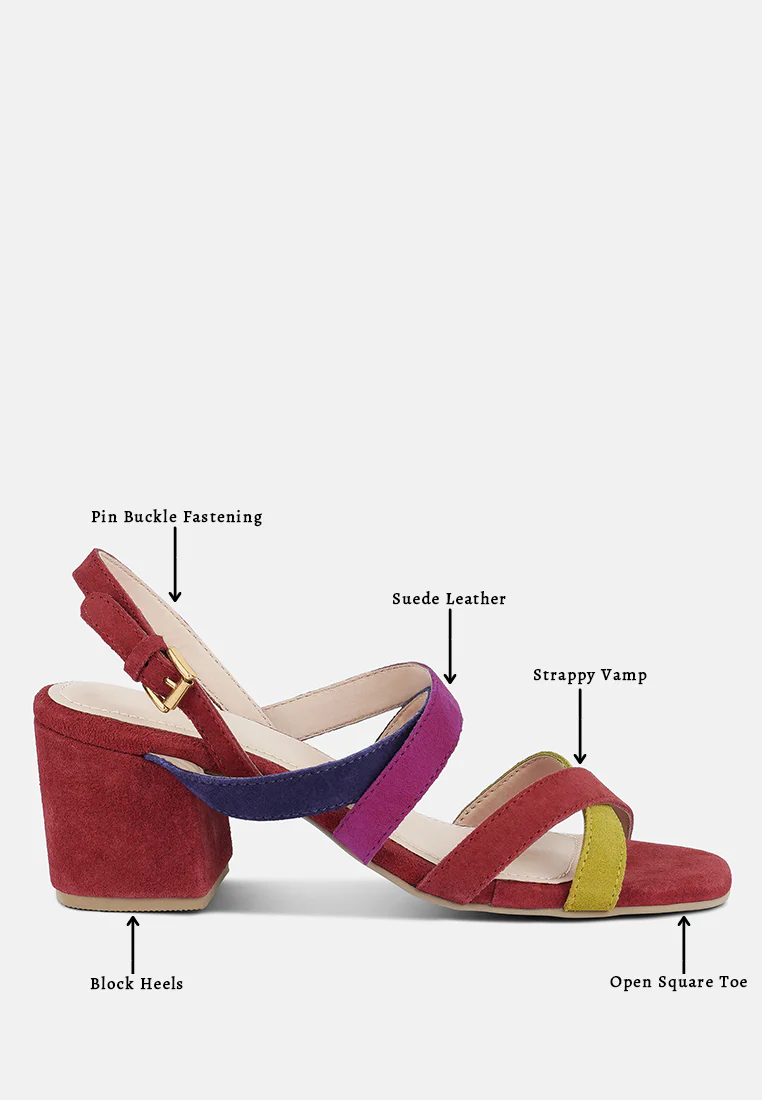 MON-LAPIN Red High Block Heel Leather Sandal - Image 8