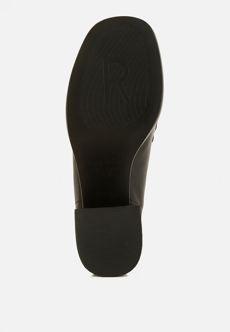 Morgan Metallic Embellishment Leather Platform Loafers in Black - Image 7