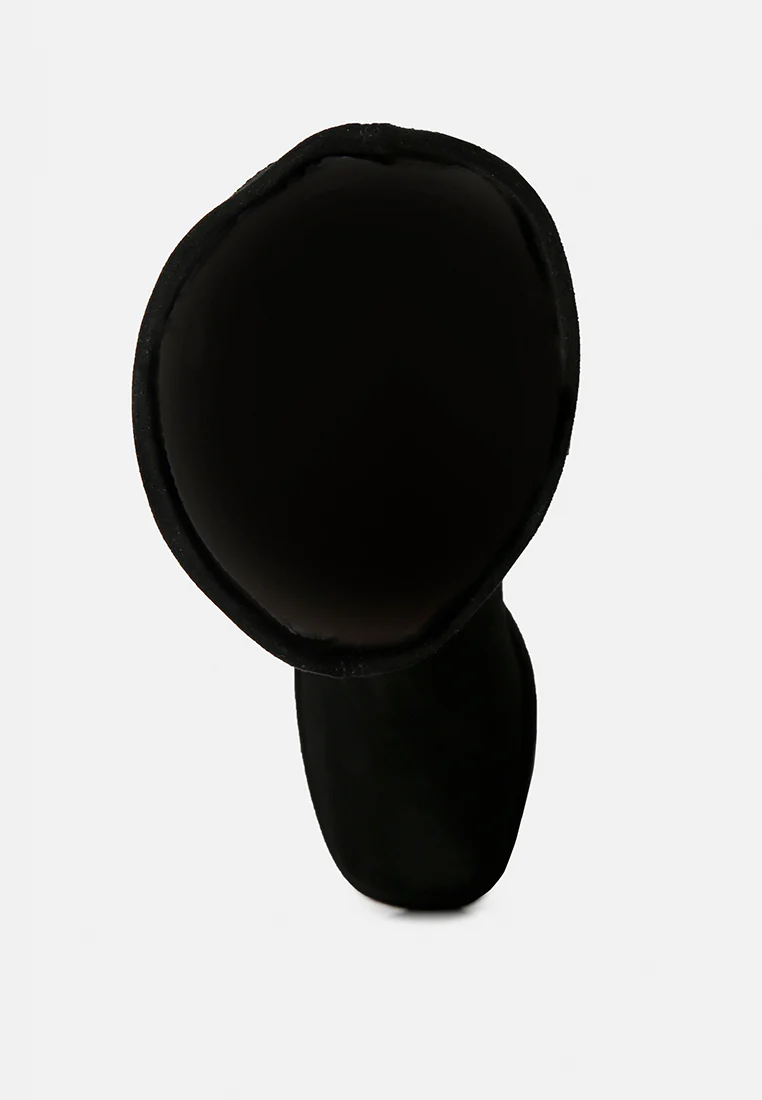 MORPIN Black Stretch Suede Calf Boots - Image 6