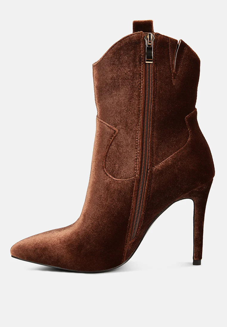 NAT-LOVE Brown Velvet Cow Girl boot - Image 3