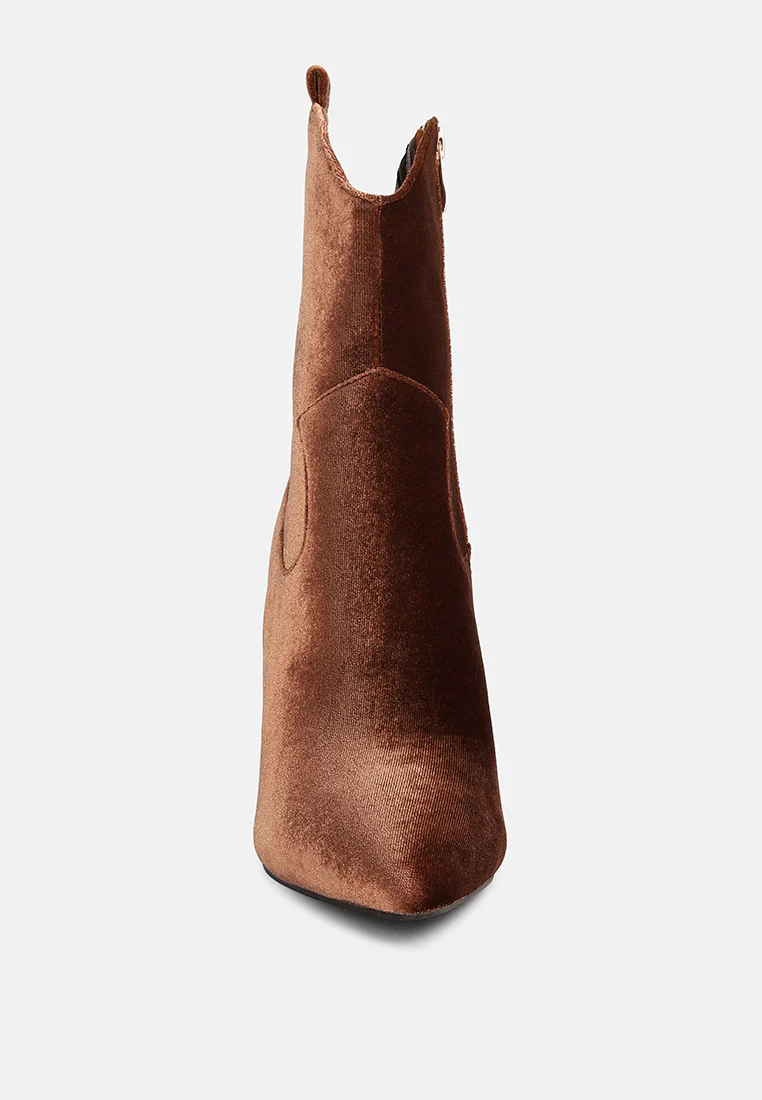 NAT-LOVE Brown Velvet Cow Girl boot - Image 4
