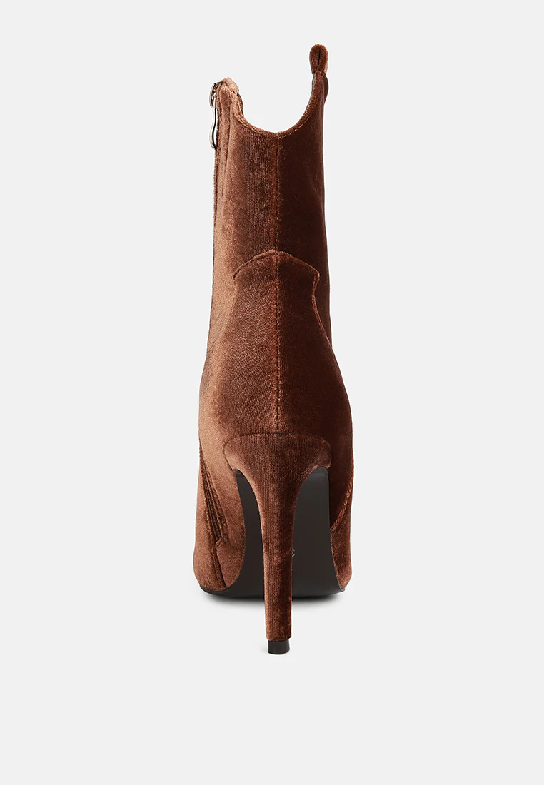 NAT-LOVE Brown Velvet Cow Girl boot - Image 5