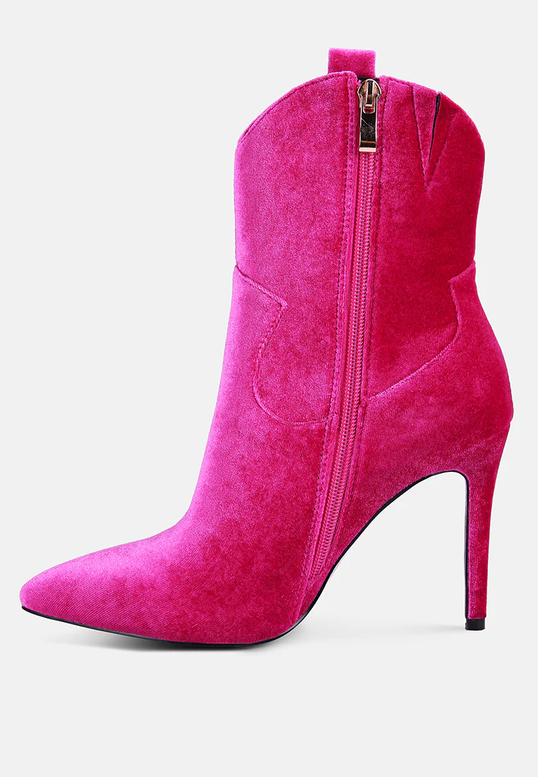 NAT-LOVE Fuchsia Velvet Cow Girl boot - Image 3