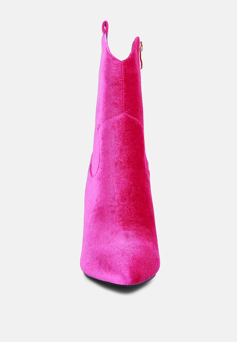 NAT-LOVE Fuchsia Velvet Cow Girl boot - Image 4