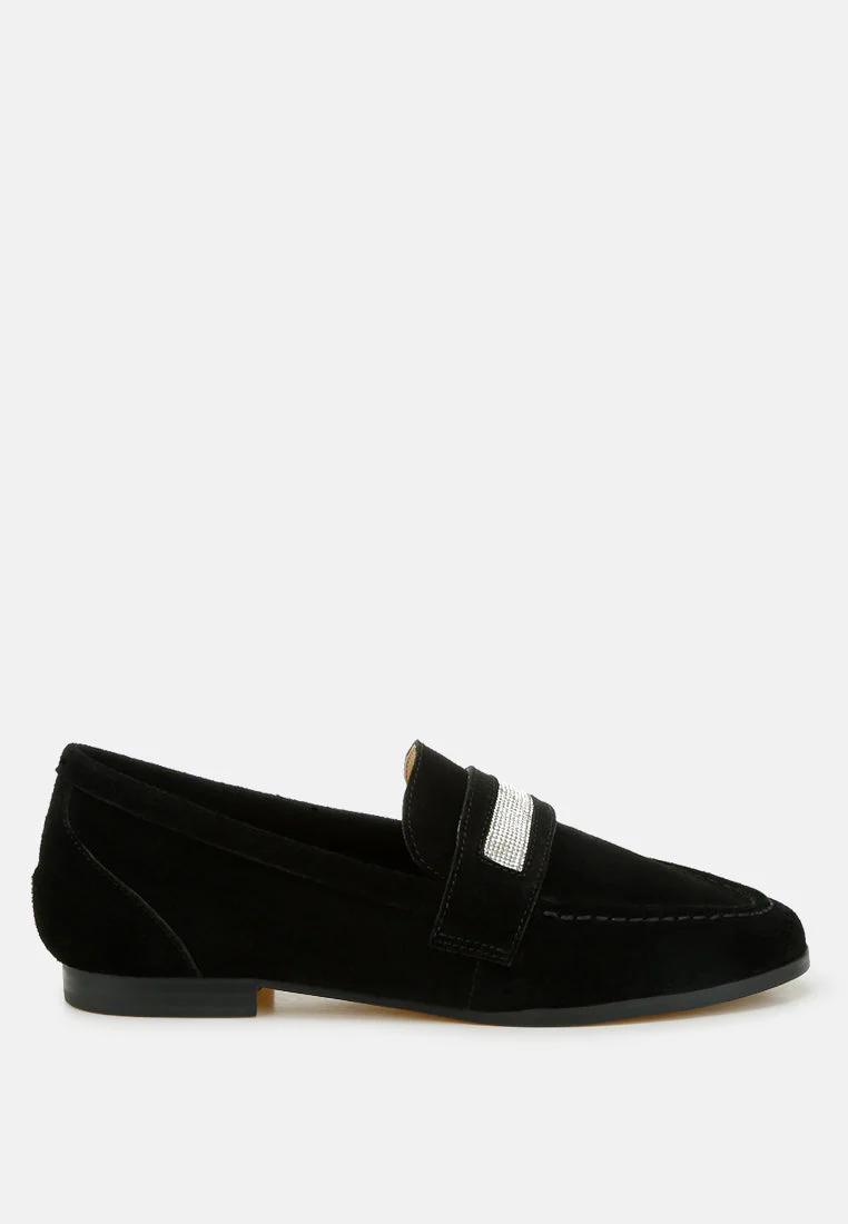 New Ode Rhinestone Penny Strap Loafers - Image 11