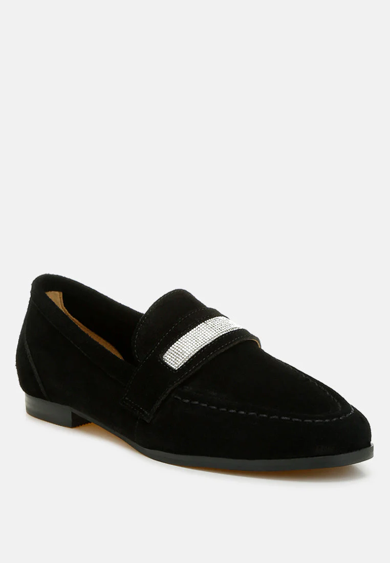 New Ode Rhinestone Penny Strap Loafers - Image 12