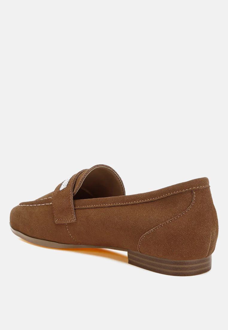 New Ode Rhinestone Penny Strap Loafers - Image 8