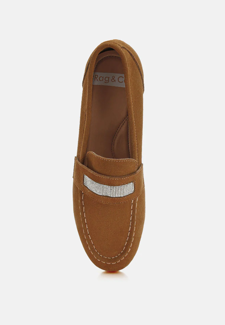 New Ode Rhinestone Penny Strap Loafers - Image 9