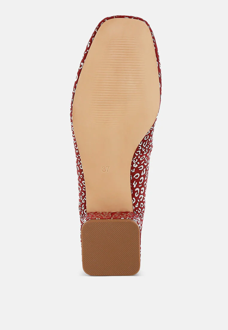 Ningen Leopard Print Block Heel Ballerinas - Image 11