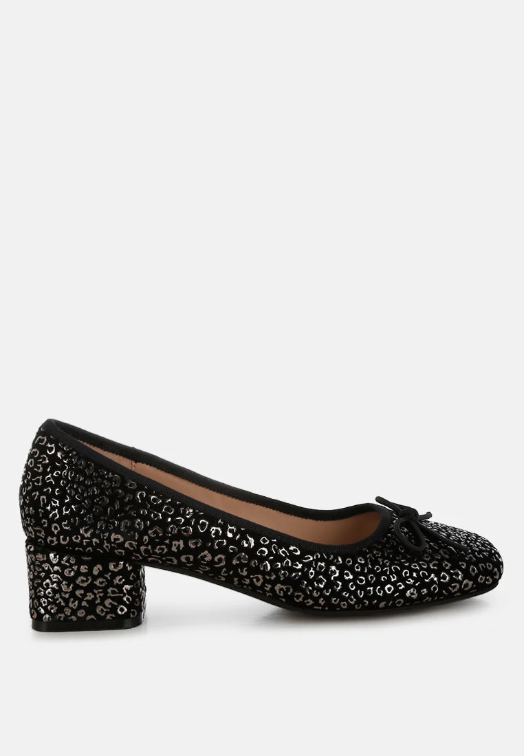Ningen Leopard Print Block Heel Ballerinas - Image 12