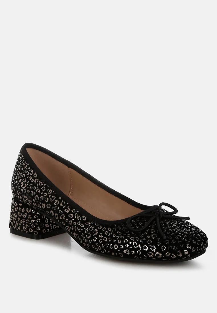 Ningen Leopard Print Block Heel Ballerinas - Image 14