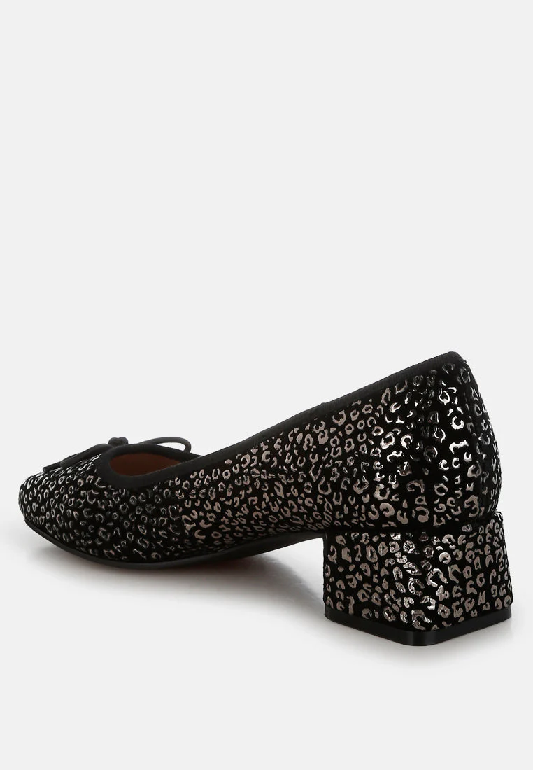 Ningen Leopard Print Block Heel Ballerinas - Image 15