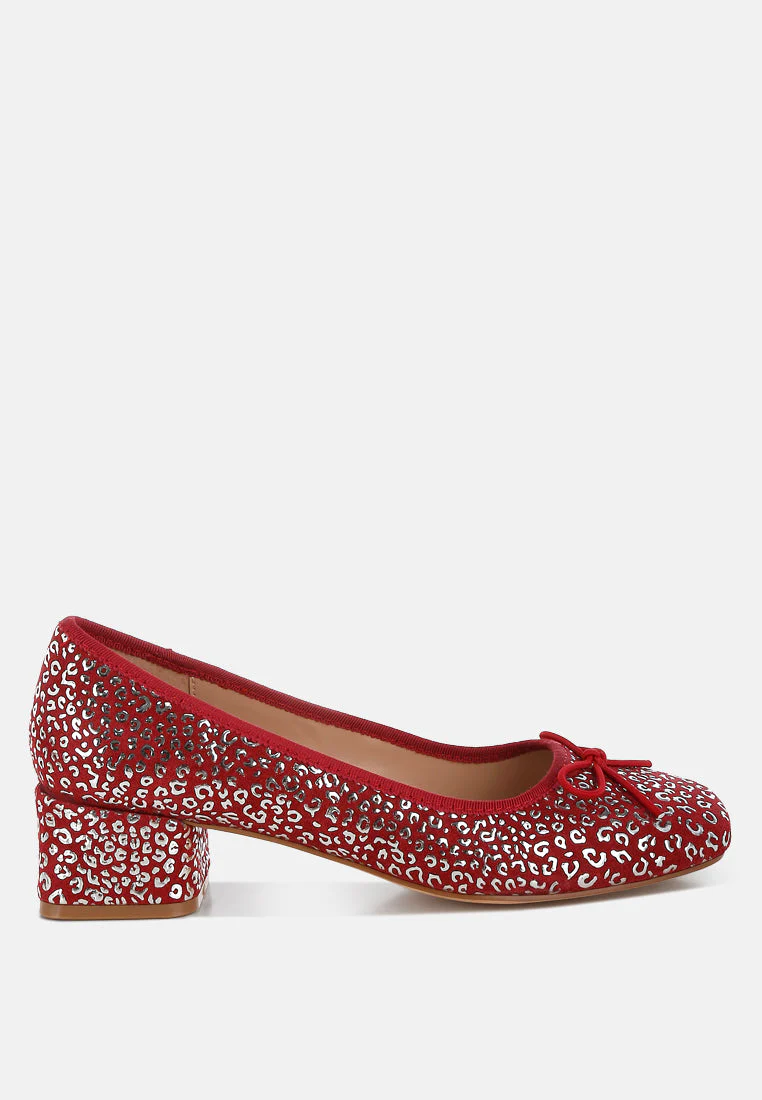 Ningen Leopard Print Block Heel Ballerinas - Image 6