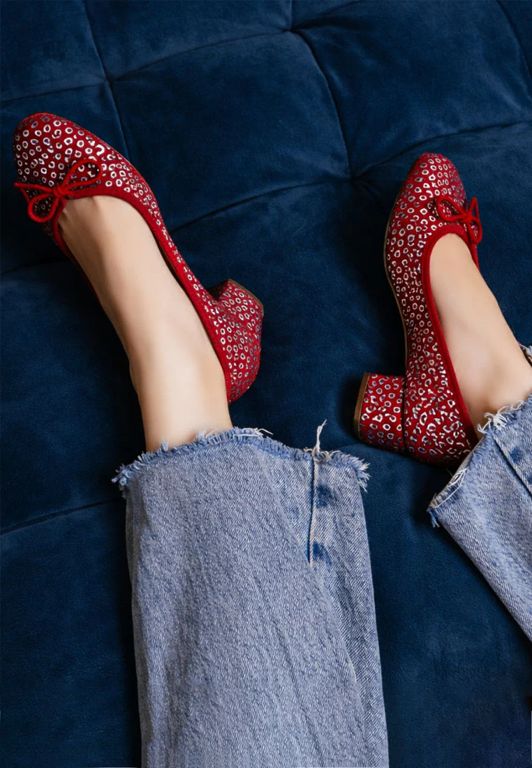 Ningen Leopard Print Block Heel Ballerinas - Image 7