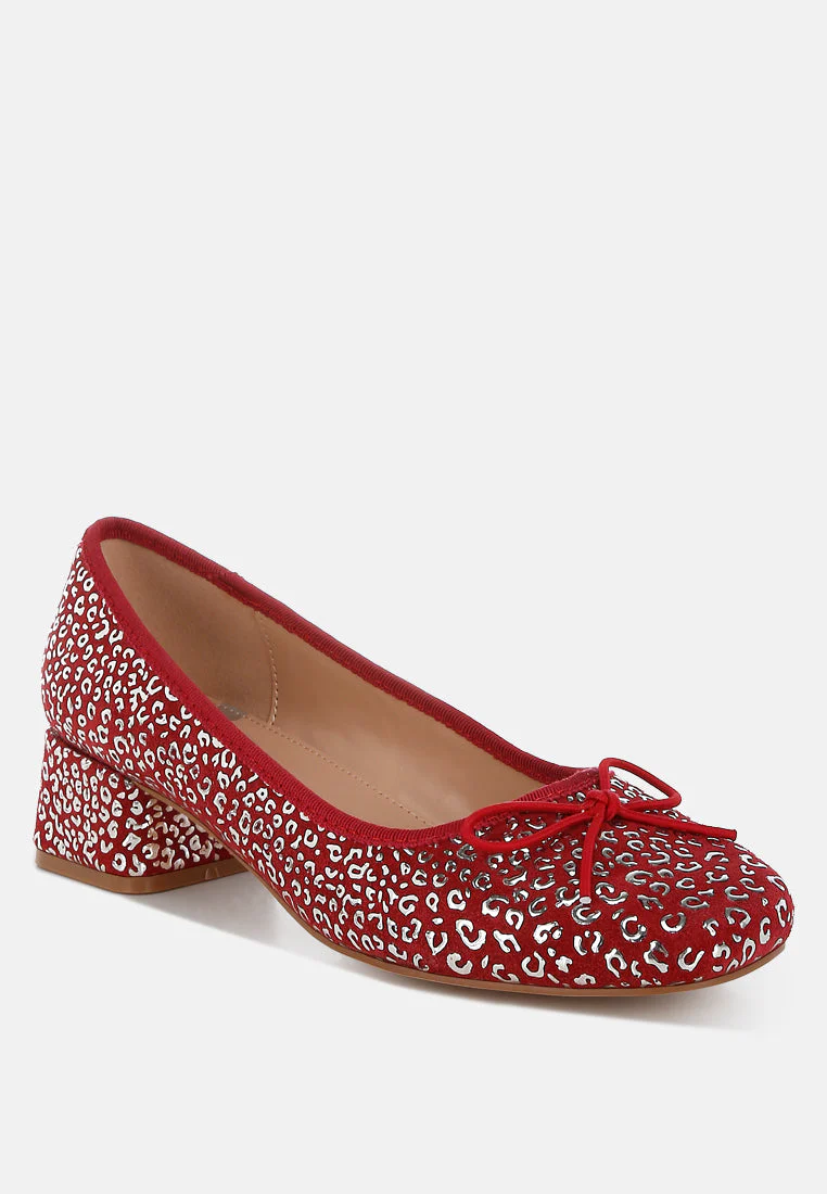 Ningen Leopard Print Block Heel Ballerinas - Image 8
