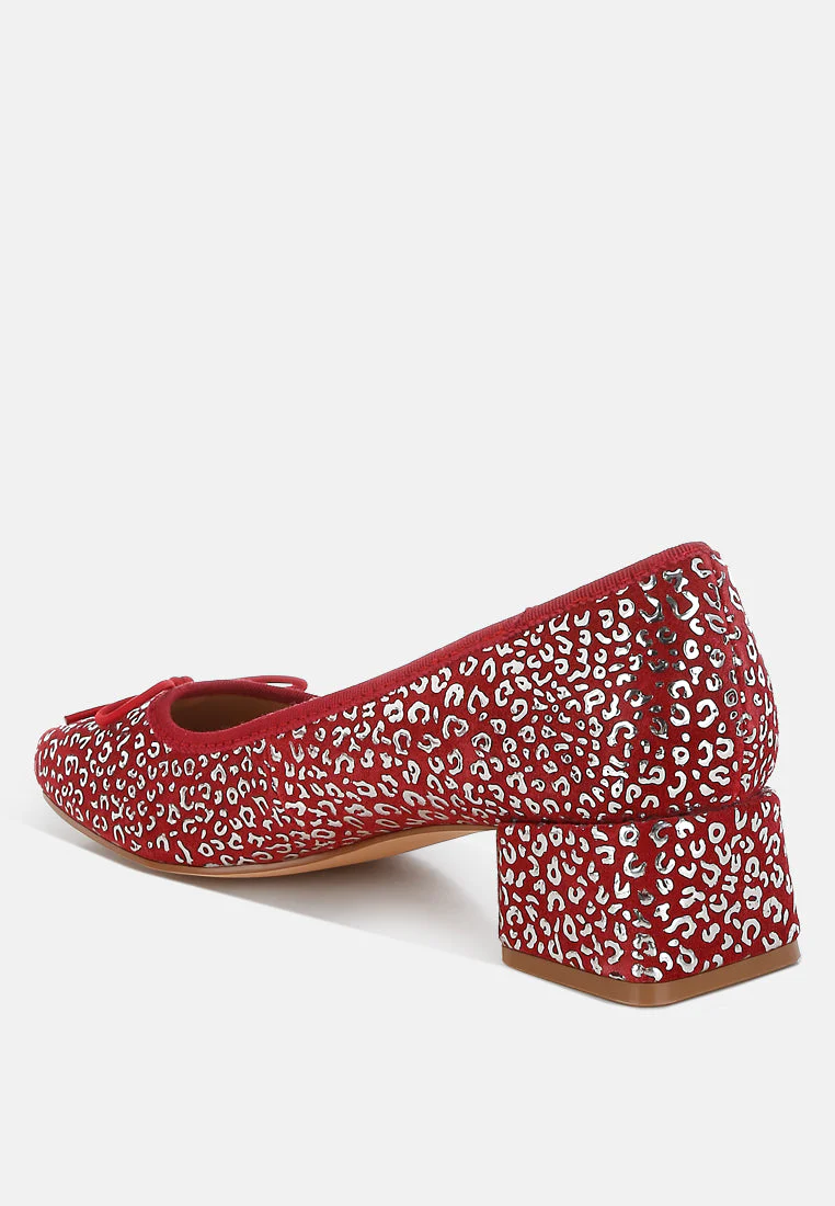Ningen Leopard Print Block Heel Ballerinas - Image 9