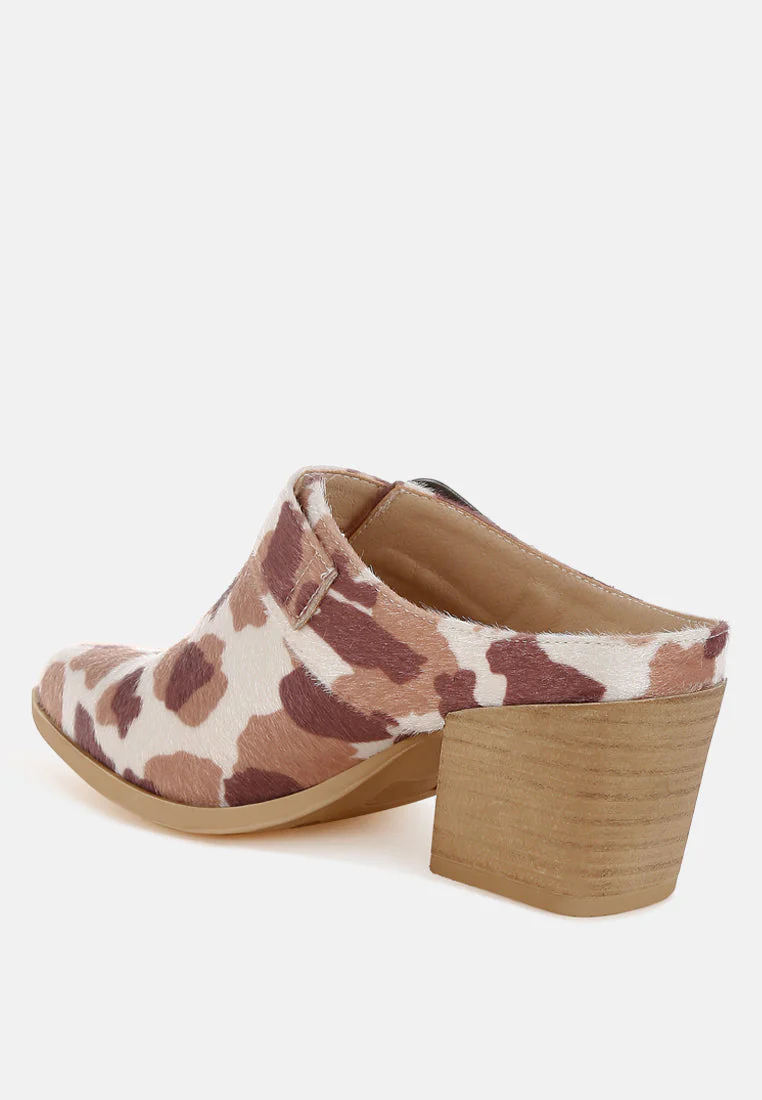 Nometa Faux Suede Buckle Detail Mules - Image 4