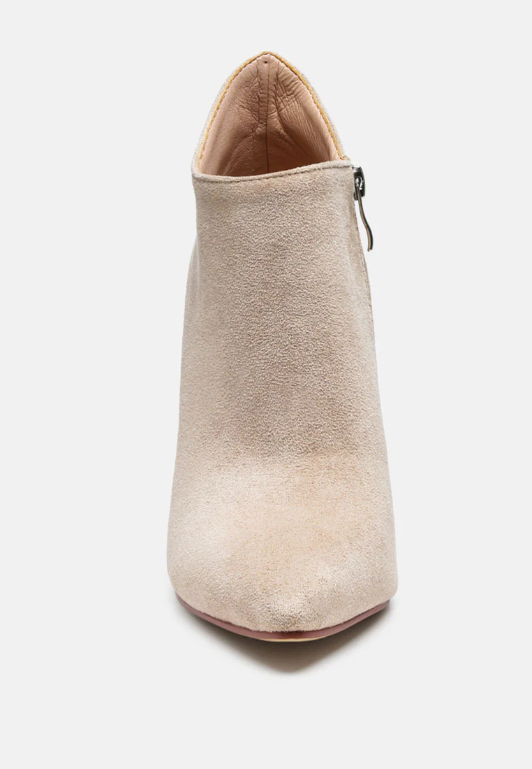 NYXA Stiletto Ankle Boot In Beige - Image 4