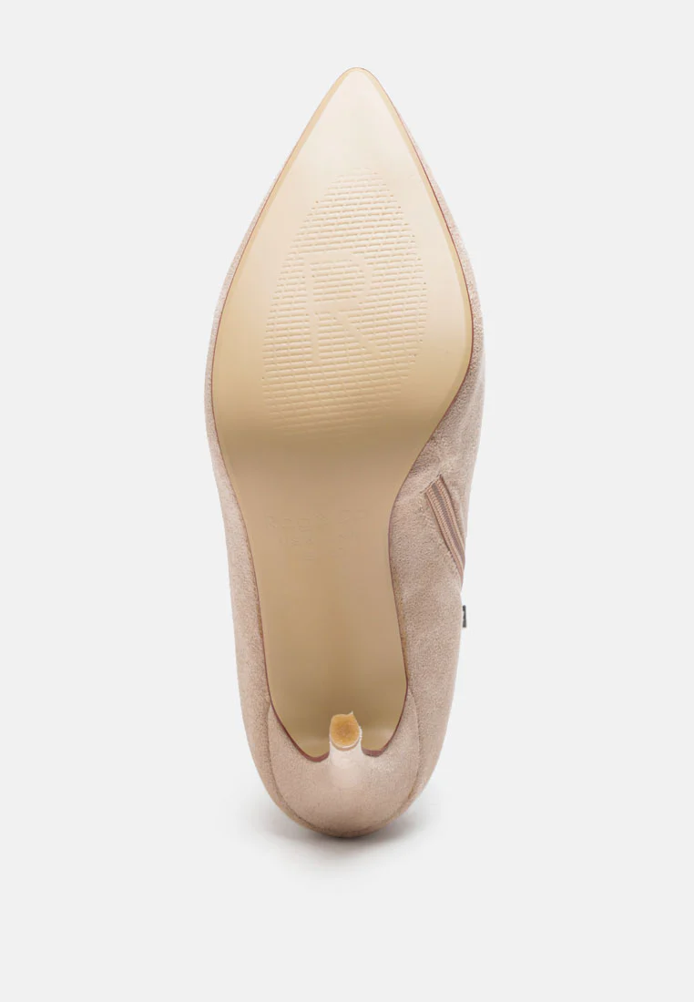 NYXA Stiletto Ankle Boot In Beige - Image 6