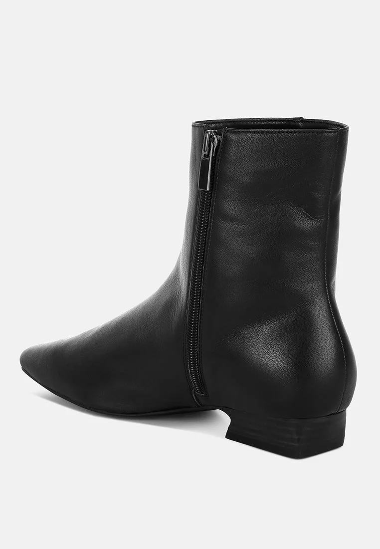 Obita Flared Heel Genuine Leather Boots - Image 13