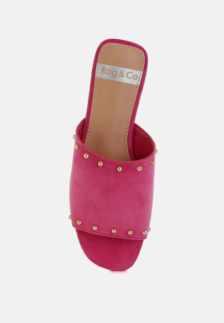 Odalia Soft Suede Leather Studded Flats - Image 5