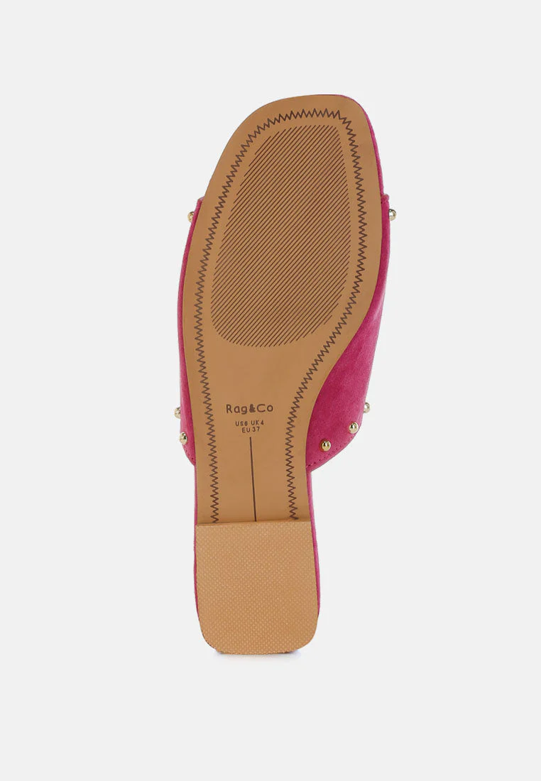Odalia Soft Suede Leather Studded Flats - Image 6