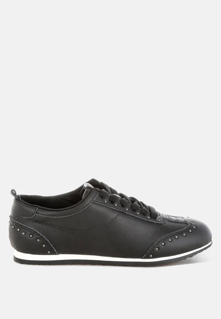 Odaya Studded Real Soft Leather Sneakers - Image 6