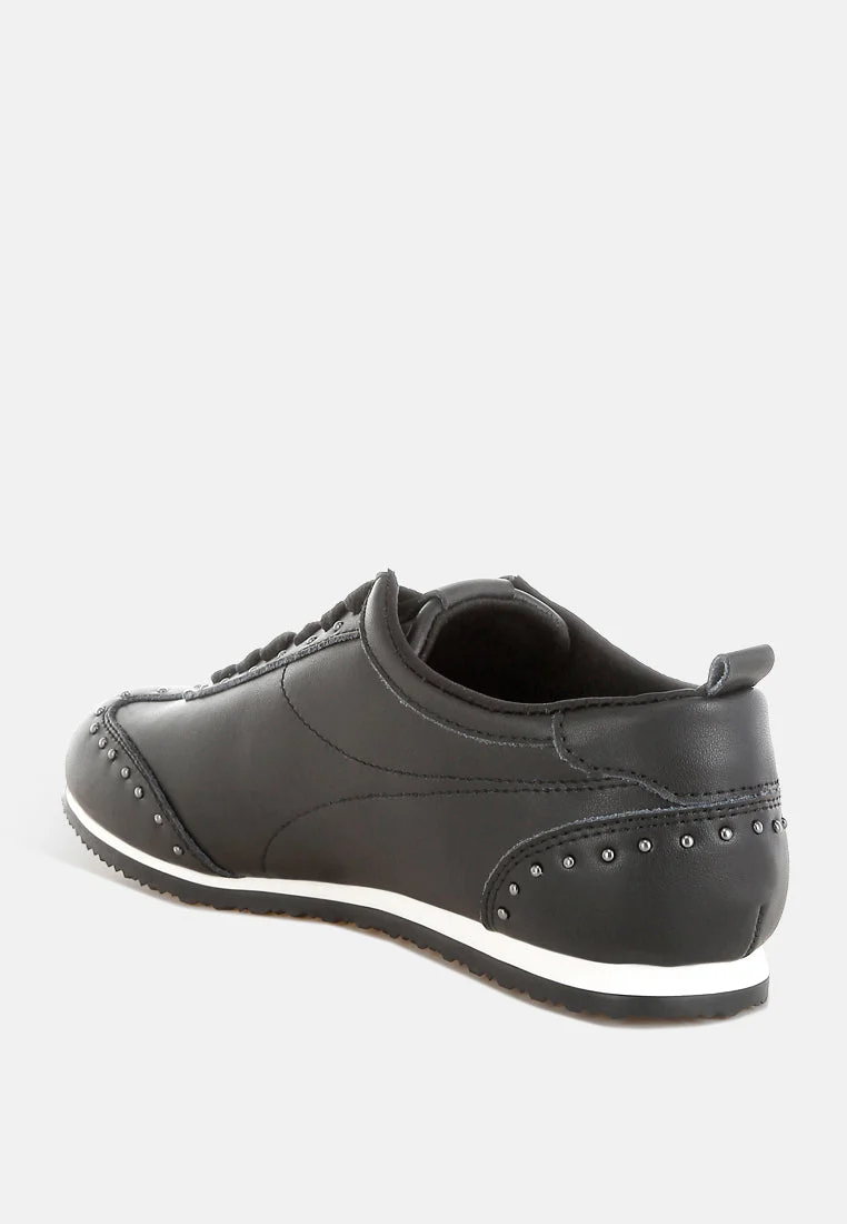 Odaya Studded Real Soft Leather Sneakers - Image 8