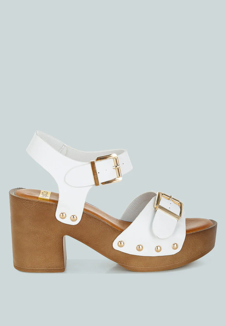 Ompasa Genuine Leather Clog Sandals
