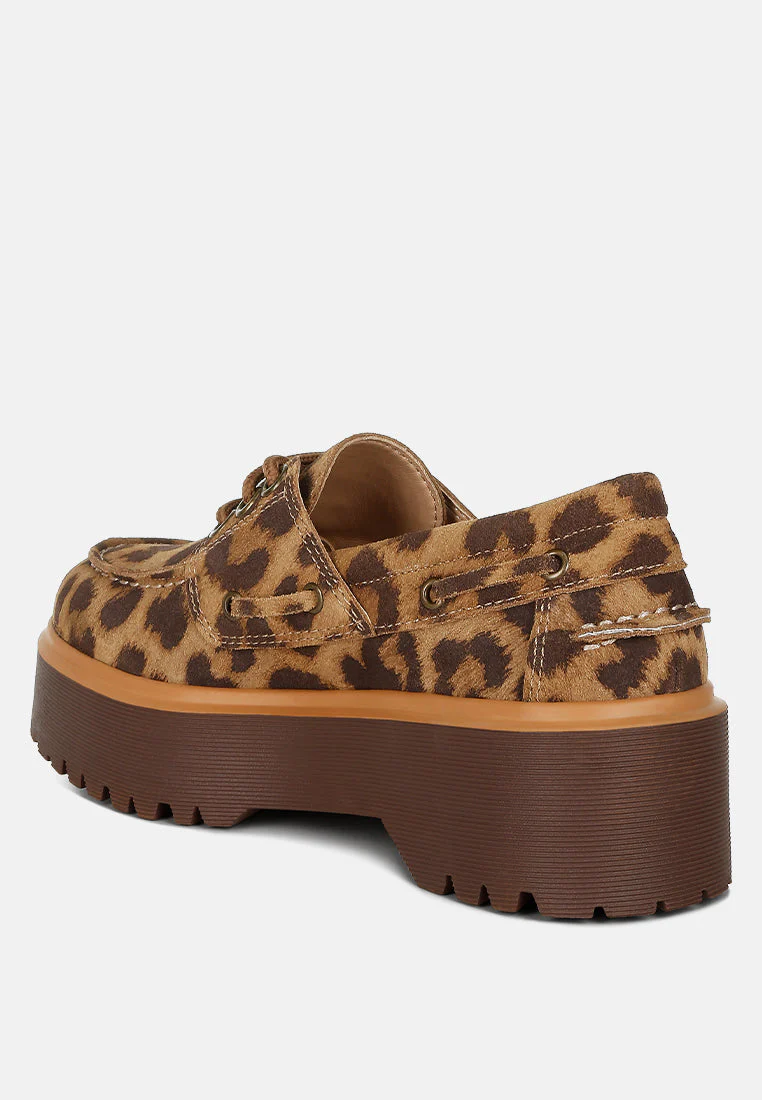 Onglur Leopard Real Suede Leather Oxford Loafers - Image 4