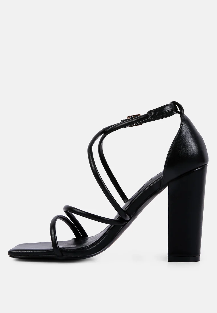 OPULENCE Black High Heeled Dress Sandals - Image 5