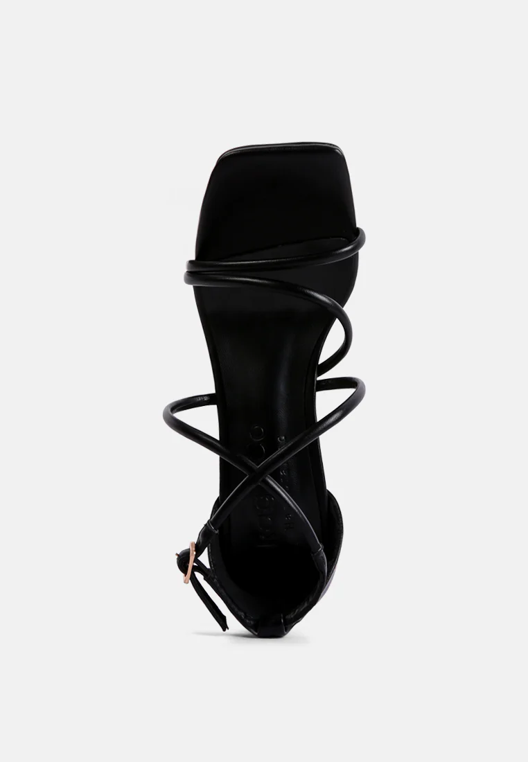 OPULENCE Black High Heeled Dress Sandals - Image 7